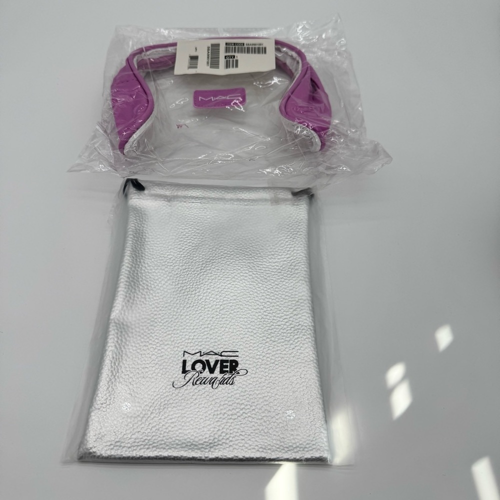 MAC Cosmetics Duo Makeup Bags Silver Metallic (8.5") & Clear/Pink (7")